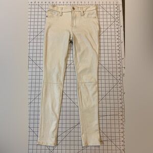 7 For All Mankind Women’s Size 25 Cream Faux Leather Pants